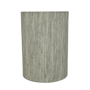 8 in. x 11 in. Light Grey Drum/Cylinder Lamp Shade