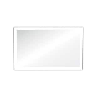 Angelina 48 in. W x 30 in. H Medium Rectangular Frameless LED Light Wall-Mount Bathroom Vanity Mirror in Silver