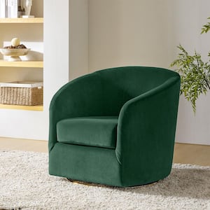 Estefan Green Polyester Arm Chair with Swivel (Set of 1)