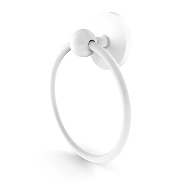 Allied Brass Prestige Skyline Collection Wall Mounted Towel Ring in Matte White