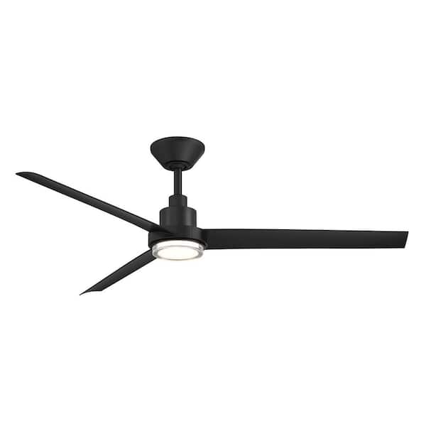 Bolo 62 in. Smart Indoor/Outdoor Matte Black Standard Ceiling Fan Selectable CCT Integrated LED and Remote