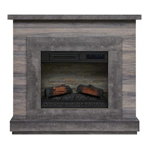 Wildercliff 45 in. W Electric Fireplace Wall Mantel in Gray