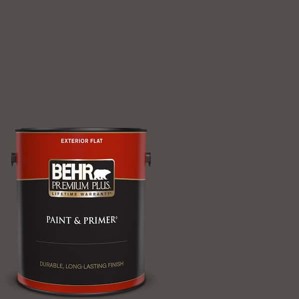 BEHR PREMIUM PLUS 1 gal. #PPU24-02 Berry Brown Flat Exterior Paint & Primer