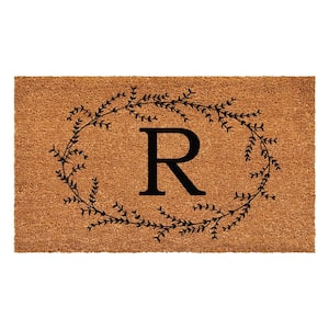Rustic Leaf Vine Monogrammed Doormat, 36" x 72" (Letter R)