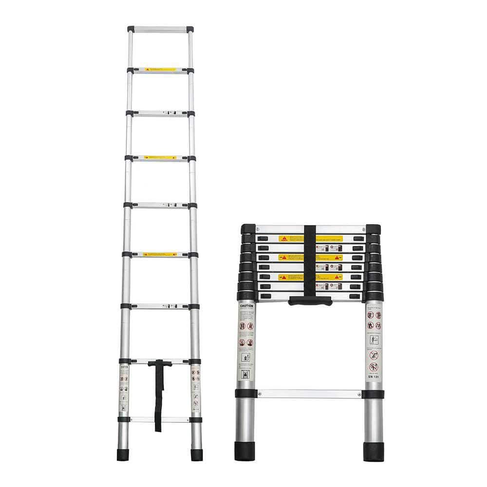 8.5 ft. Aluminum Telescopic Extension Ladder, Portable Multi-Purpose for In