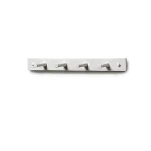 15.5 in. L Decorative White 4-Peg Wall Mount Wood Rack