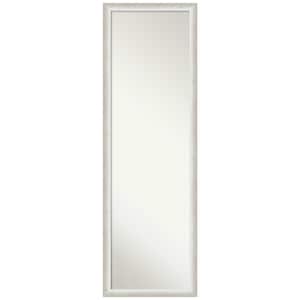 2-Tone Silver 16.25 in. x 50.25 in. Non-Beveled Modern Rectangle Wood Framed Full Length on the Door Mirror in Silver