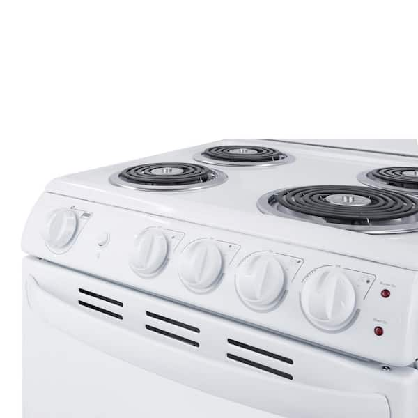 Summit Appliance 20 in. 2.3 cu. ft. Electric Range in White RE203W1 - The  Home Depot