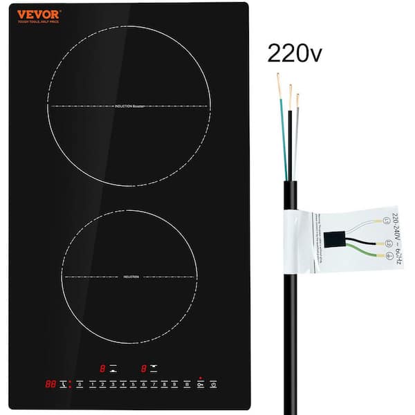 Electric Cooktop 12 in. 2 Burners Induction Stove Top 3000-Watt Built-In Magnetic Cooktop