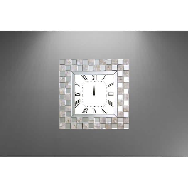 Nasa Square Mirrored Wall Clock with Geometric Frame