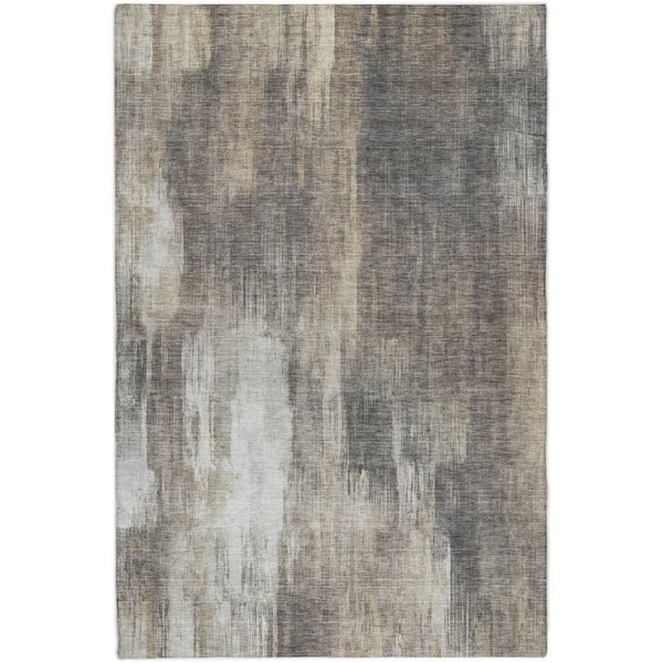 Dream Shag Premium Machine Washable Abstract ADS567 Taupe 9 ft. x 12 ft. Area Rug