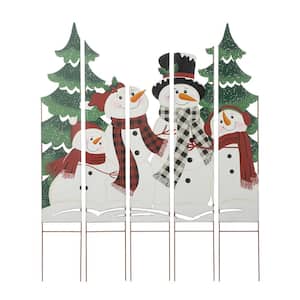 41.5 in. H Metal Snowman Family Combo Yard Stake Christmas Yard Decor