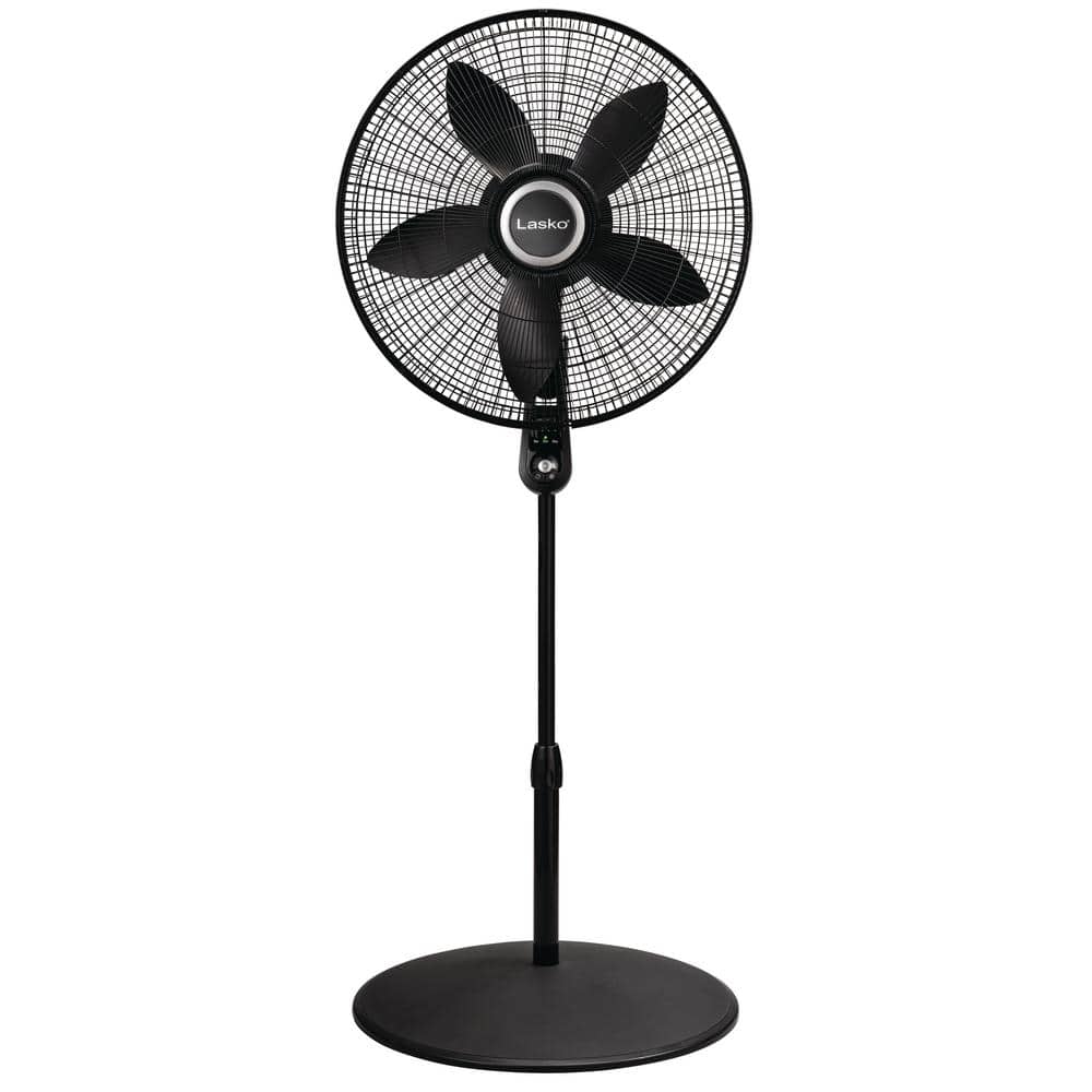 20" Black Oscillating Remote Controlled Adjustable Height Floor Fan