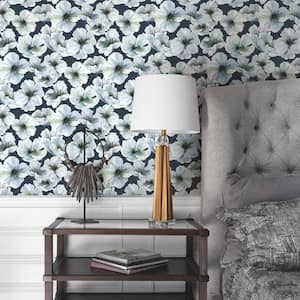 28.29 sq. ft. Tamara Day Hawthorn Blossom Blue Peel and Stick Wallpaper