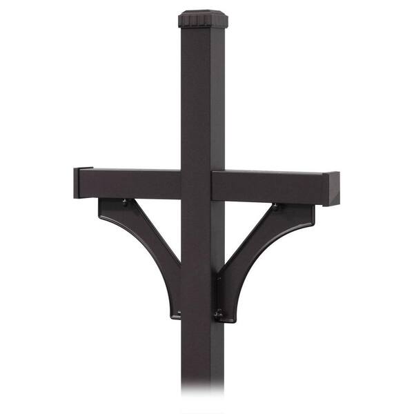 Salsbury Industries Deluxe 2-Sided In-Ground Mounted Mailbox Post for Roadside Mailbox in Black