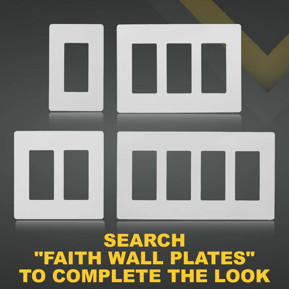 White 4-Gang Screwless Plastic Wall Plate