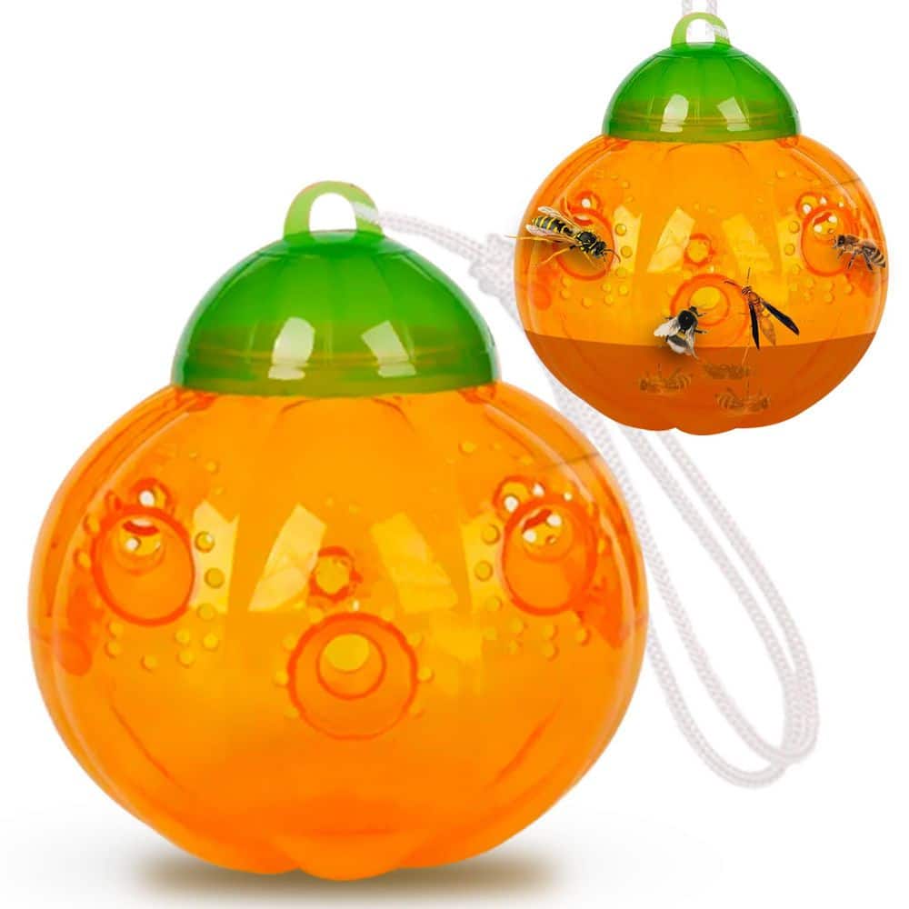 Aspectek Pumpkin-shaped Wasp Trap Catcher (2-Pack) HR1977 - The