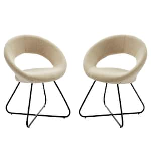 Nouvelle Beige Upholstered Fabric Dining Chair (Set of 2)