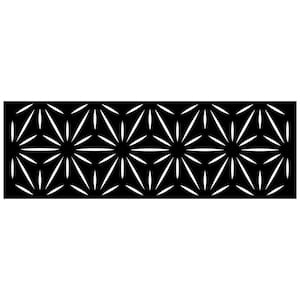 Stars 16 in. x 48 in. Black Galvanized Steel Decorative Screen Panel Wall and Fence Extension Privacy Panel