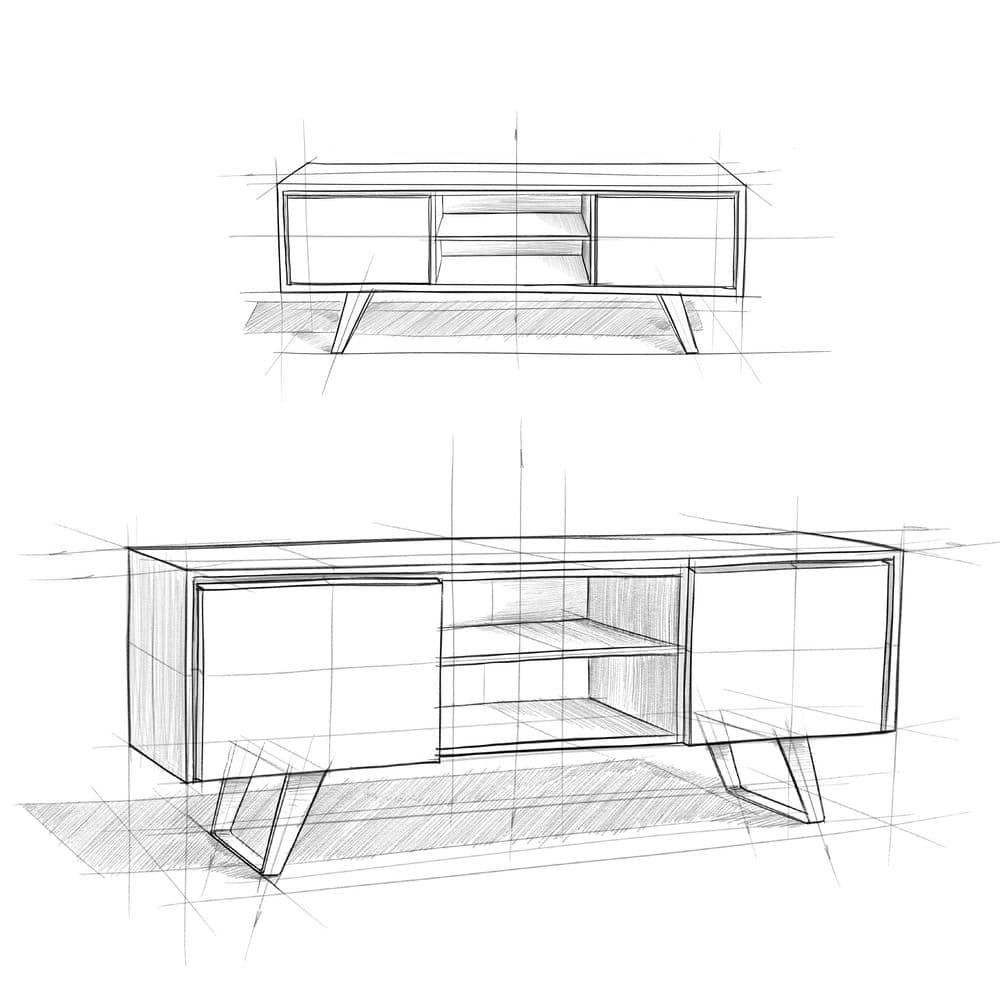 Lowry Modern Industrial Oak Veneer TV Stand with Storage