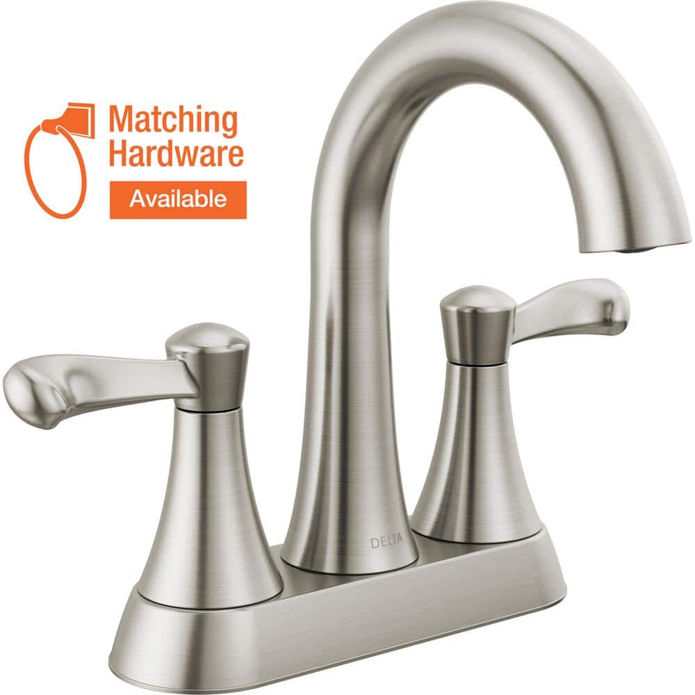 Delta Esato 4 in. Centerset 2-Handle Bathroom Faucet in Brushed Nickel ...