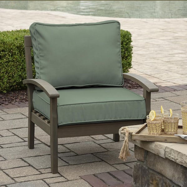 ARDEN SELECTIONS ProFoam 24 in. x 24 in. 2-Piece Deep Seating Outdoor  Lounge Chair Cushion in Sage Green Texture ZP04F60B-DKZ1 - The Home Depot