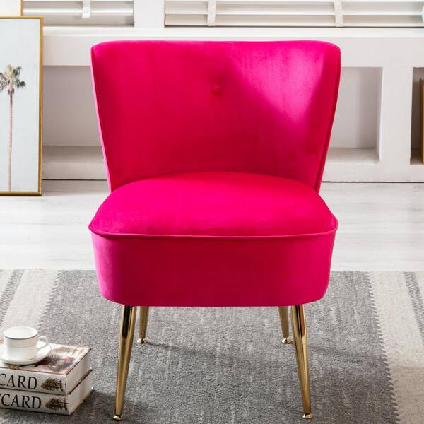 fuschia wingback chair