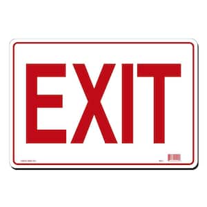 14 in. x 10 in. Exit Sign Printed on More Durable, Thicker, Longer Lasting Styrene Plastic