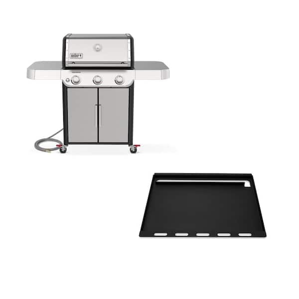 Genesis S-315 3-Burner Natural Gas Grill in Stainless Steel with Full Size Griddle Insert