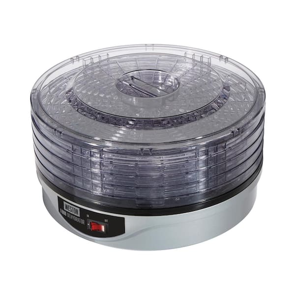 Weston Plus 6-Tray Black and Silver Food Dehydrator with Built-in Timer Silver/Black