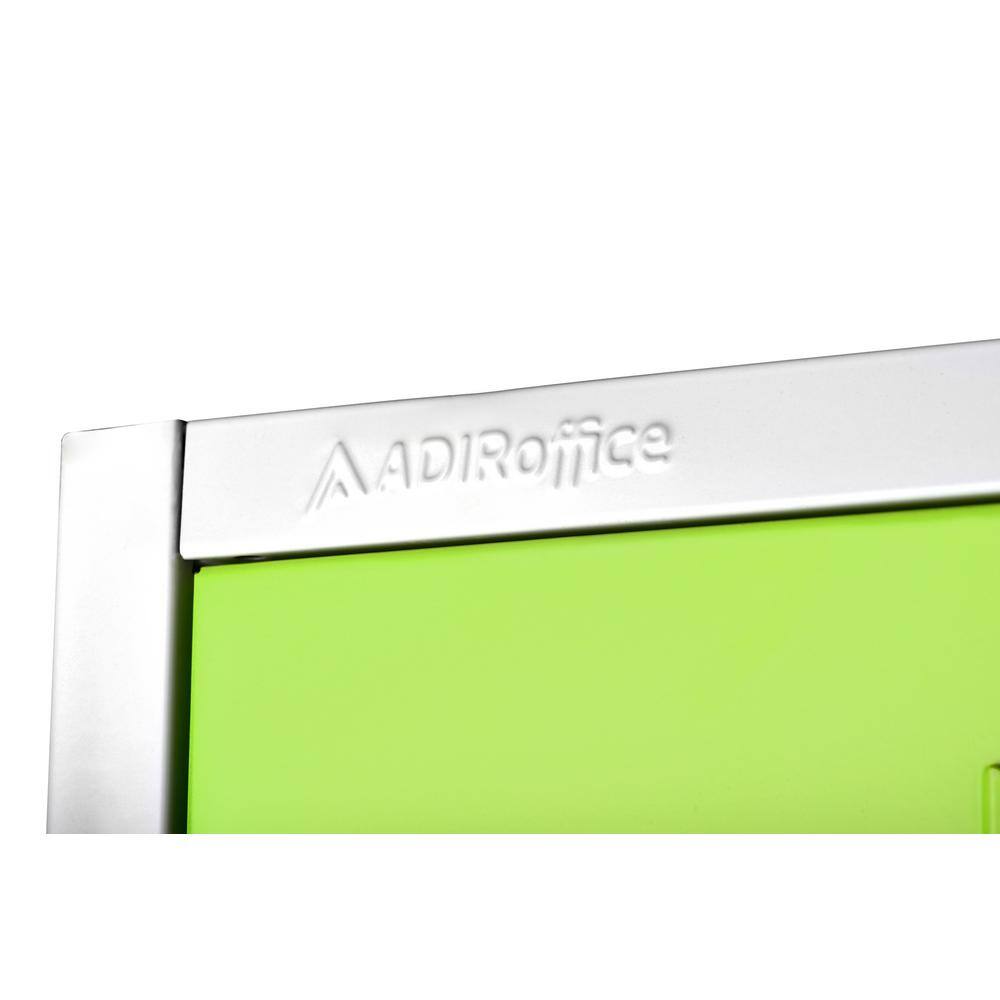 Green Solid Steel 6-Tier Freestanding Office Locker