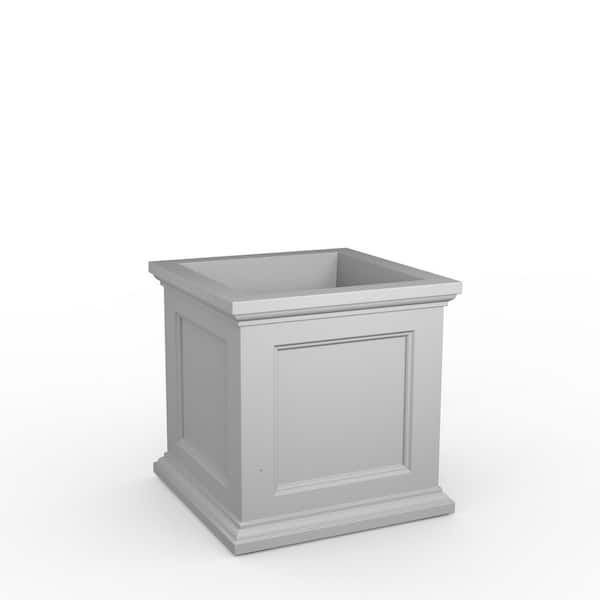 Fairfield 24 in. White Square Resin Outdoor Self Watering Planter (24 in. L x 24 in. W x 24 in. H)