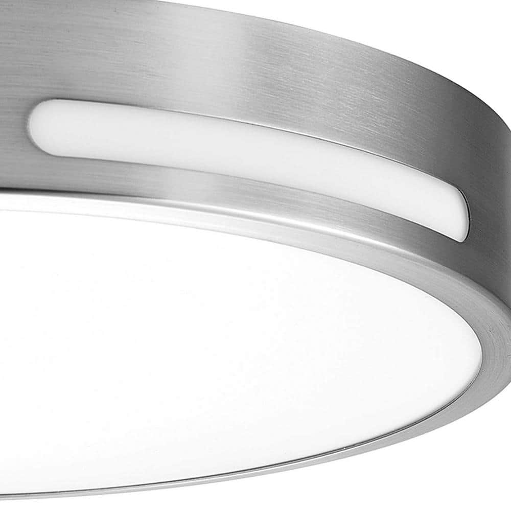 Brushed Nickel 12" Round LED Ceiling Light with DuoBright Dimming