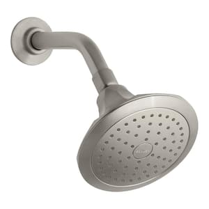 Memoirs Classic 1-Spray 5.5 in. Single Wall Mount Fixed Shower Head in Brushed Nickel
