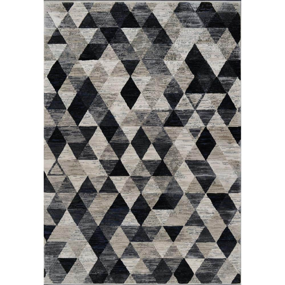 PRIVATE BRAND UNBRANDED Bazaar Stitch Beige/Black 8 ft. x 10 ft. Geometric  Area Rug 1-7170-999 - The Home Depot