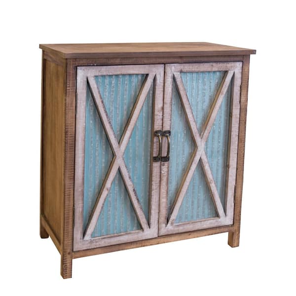 Rural Pine 2-Door Swing Out Storage Cabinet