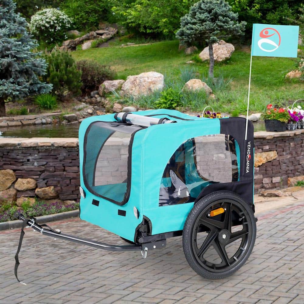 Light Green Foldable Pet Jogging Stroller with Mesh Canopy
