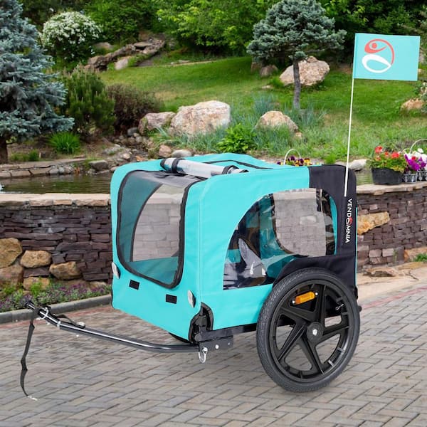maocao hoom Light Green Foldable Pet Jogging Stroller Dog Carriers Bicycle Trailer Pet Dog Cat Bike Trailer