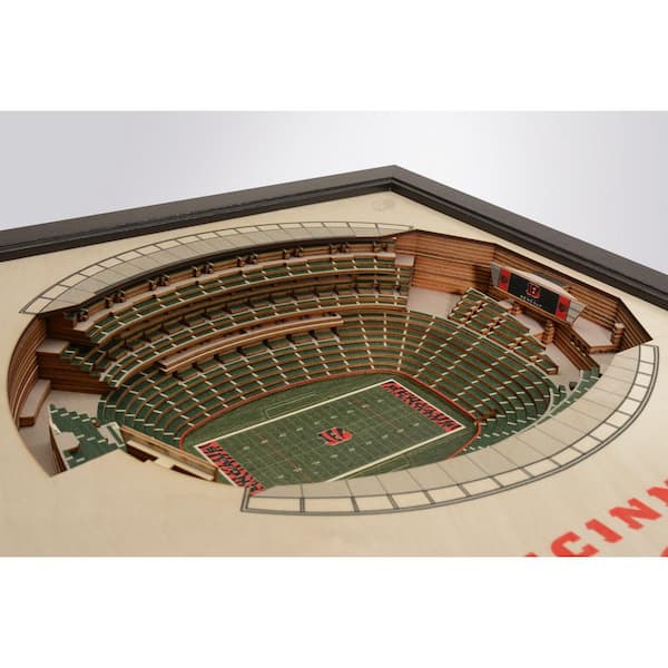 YouTheFan NFL Cincinnati Bengals 25 Layer Stadiumviews 3D Wooden 