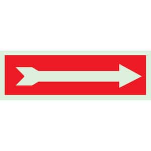 5 in. x 14 in. Glow-In-The-Dark Self-Stick Polyester Right-Pointing Arrow Directional Sign