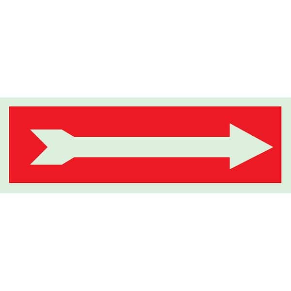 5 in. x 14 in. Glow-In-The-Dark Self-Stick Polyester Right-Pointing Arrow Directional Sign