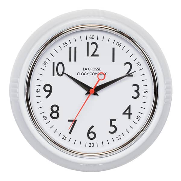 La Crosse Clock 9.61 in. Schoolhouse Analog Quartz Wall Clock