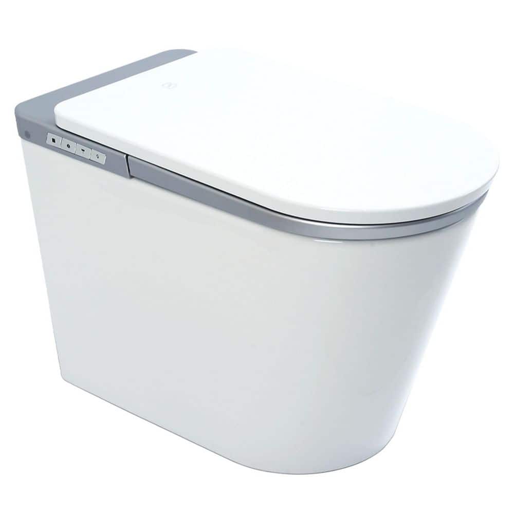Smart Bidet Toilet 1.28 GPF in Silver with Adjustable Seat & Air Temp, One-Touch SPA, Foot & Radar Sensor price history on PriceWatchPro
