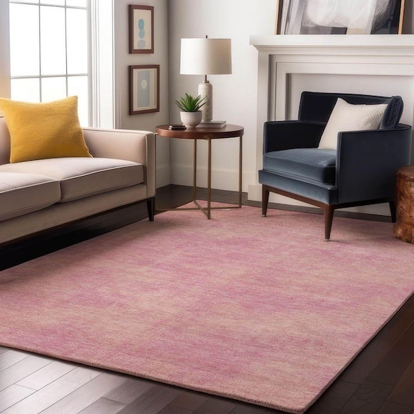 Mayfield Premium Machine Washable Abstract AMF1018 Pink 10 ft. x 14 ft. Area Rug