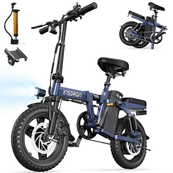 14 in. Folding Electric Bicycle, Classic Blue 48 V / 10.4 Ah, Electric Bicycles for Adults GM-L-71 - The Home Depot 14 in. Folding Electric Bicycle, Classic Blue 48 V / 10.4 Ah, Electric Bicycles for Adults GM-L-71 - The Home Depot