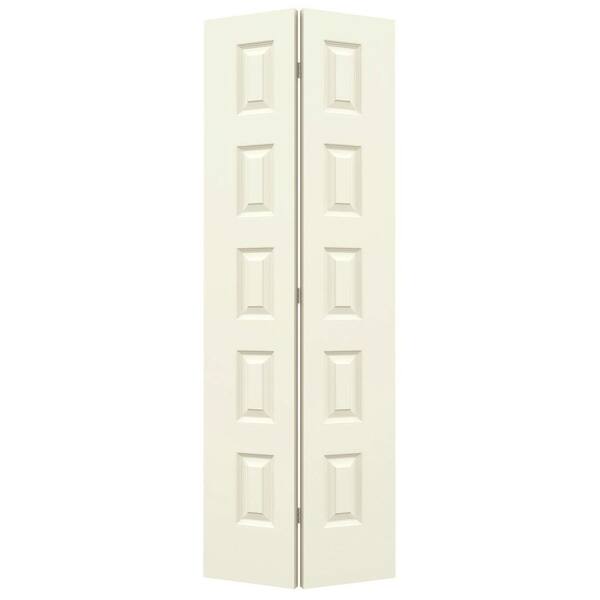 JELD-WEN 24 in. x 80 in. Rockport Vanilla Painted Smooth Molded Composite Closet Bi-fold Door