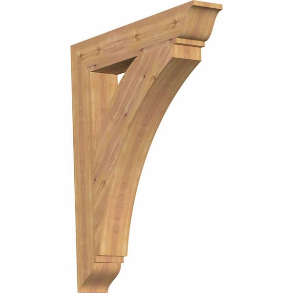 Ekena Millwork 5.5 in. x 42 in. x 34 in. Western Red Cedar Thorton Traditional Smooth Bracket