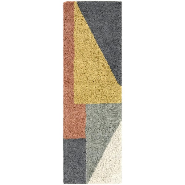 Jordan Mustard 2 ft. x 7 ft. Geometric Runner Rug