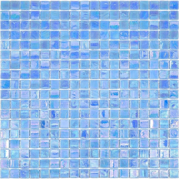 Apollo Tile Skosh 4" x 6" Glossy Carolina Blue Glass Mosaic Uniform square Wall and Floor Sample Tile 0.13 sq. ft./Piece (1-Pack)