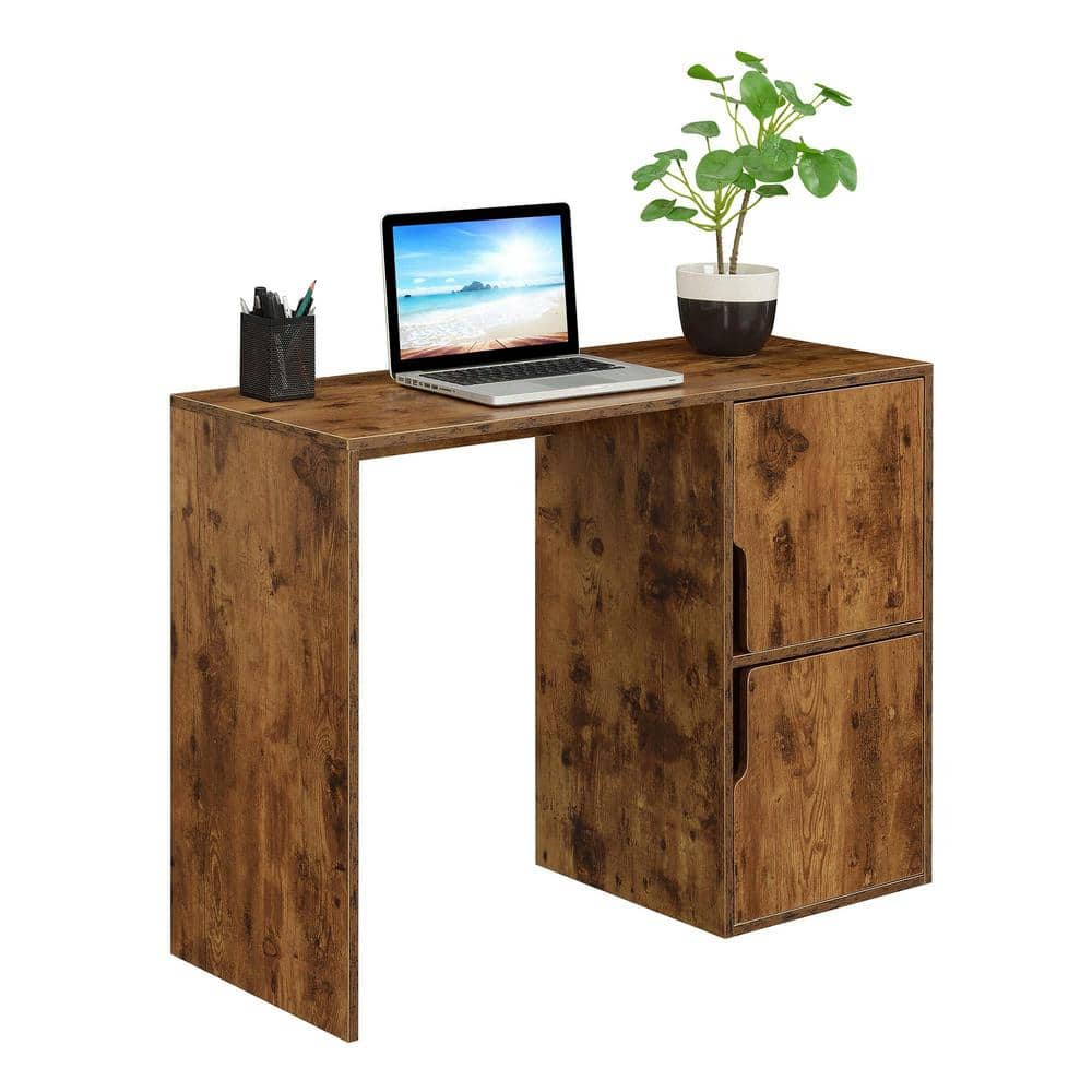 Barnwood 40" Woodgrain Student Desk with Storage Cabinets